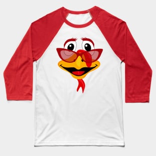 turkey face with glasses thanksgiving costume Baseball T-Shirt